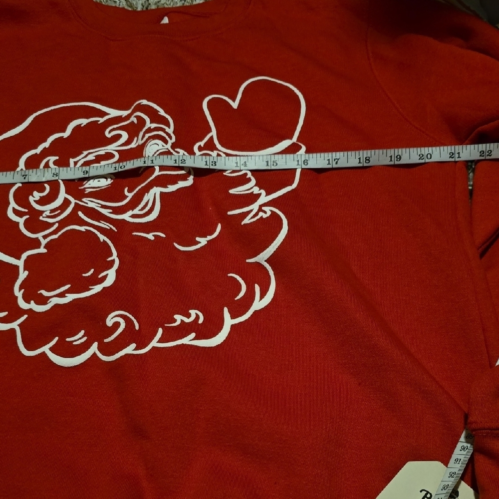 Festive Red Crewneck Sweater with Santa Design - Picture 2 of 2